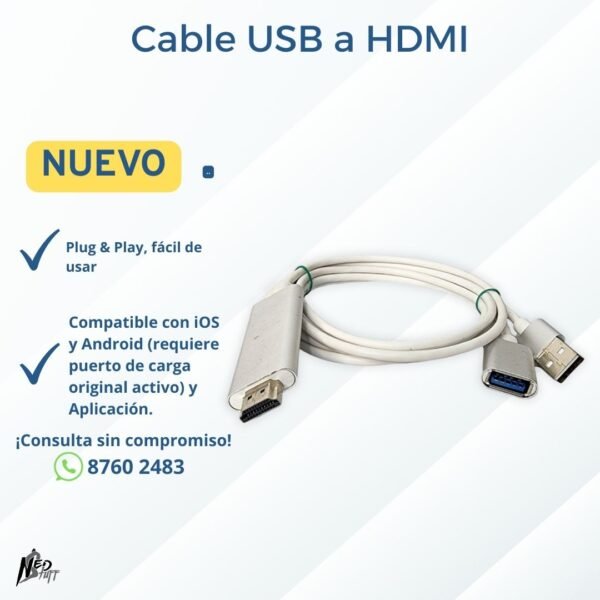 📱 Cable Screen Mirroring (iOS/Android a HDMI) | ¡Duplica tu Pantalla! | Grado A 📱