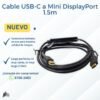🖥️ Cable USB-C a Mini DisplayPort (1.5m) | ¡Conectores Bañados en Oro! | Grado A 🖥️
