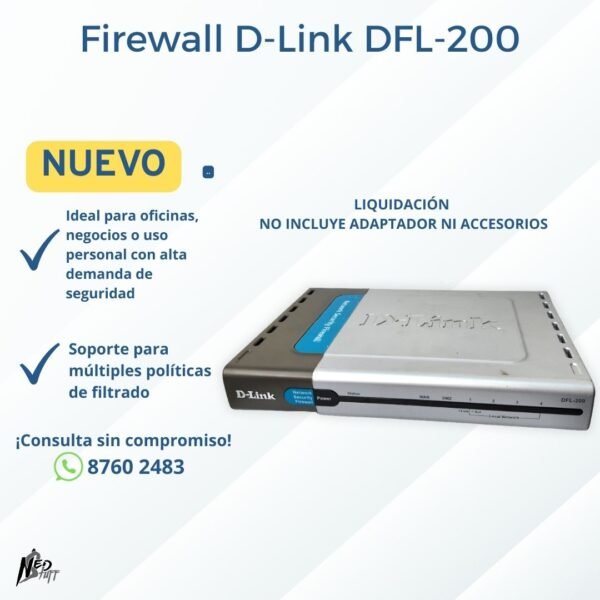 1 🔒 Firewall D-Link DFL-200 | Servidor VPN | ¡Seguridad para Negocios! | Grado B 🔒