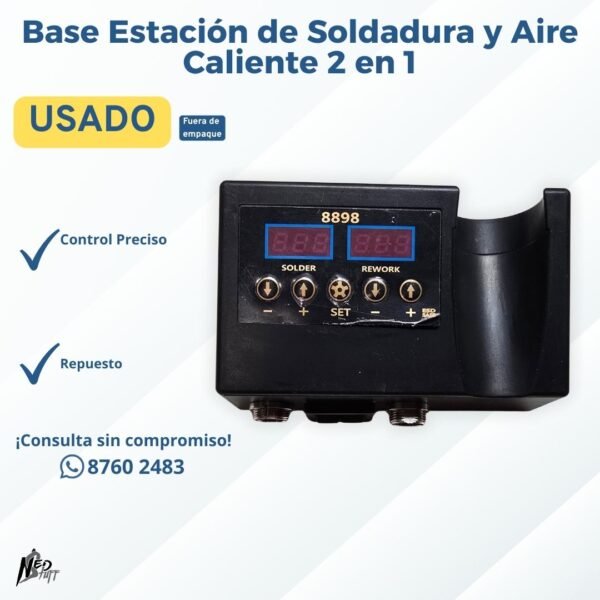 2 🛠️ Base Estación de Soldadura y Aire Caliente 2 en 1 (Mod. 8898) | ¡Repuesto Grado B! 🛠️