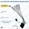 🪴 Luz LED de Crecimiento Quad-Head (4 Cabezas) | Timer Digital y Espectro Completo | Grado B 🪴