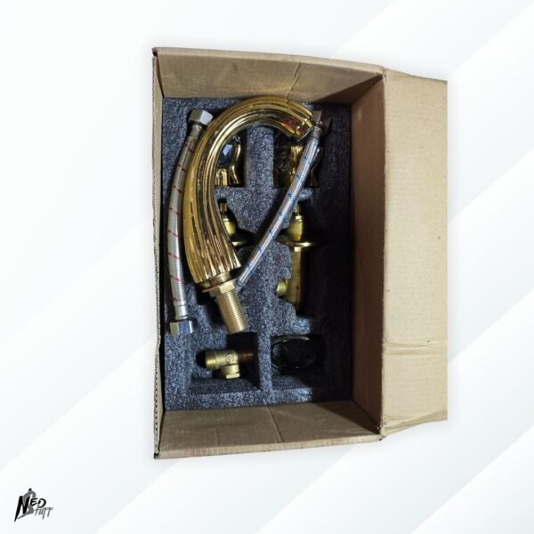 ✨ Juego de Grifería de Lavabo 3 Piezas Dorado | Manijas de Cristal | ¡Lujo Grado A! ✨