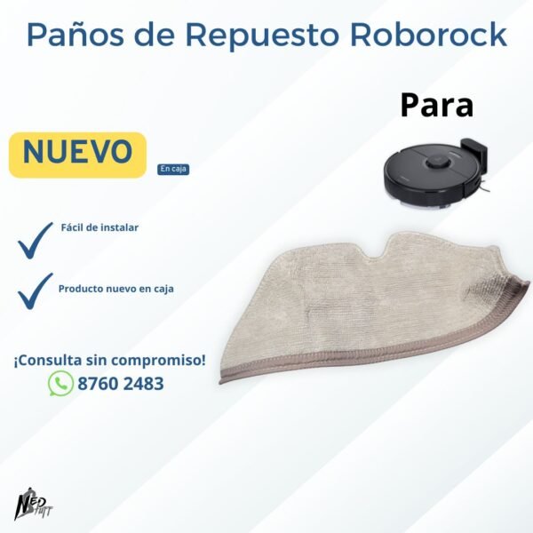 LIQ023 ✨ Paños de Repuesto Originales Roborock | ¡Mopa de Microfibra Nueva! | Grado A ✨