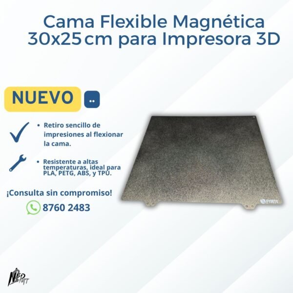 🖨️ Cama Flexible Magnética PEI Texturizada | 30x25 cm | ¡Grado A para ABS/TPU! 🖨️