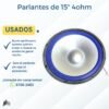 LIQ035 🔊 Parlante Woofer de 15 Pulgadas (4 Ohm) | ¡Ideal para Reparación o DIY! | Grado B 🔊