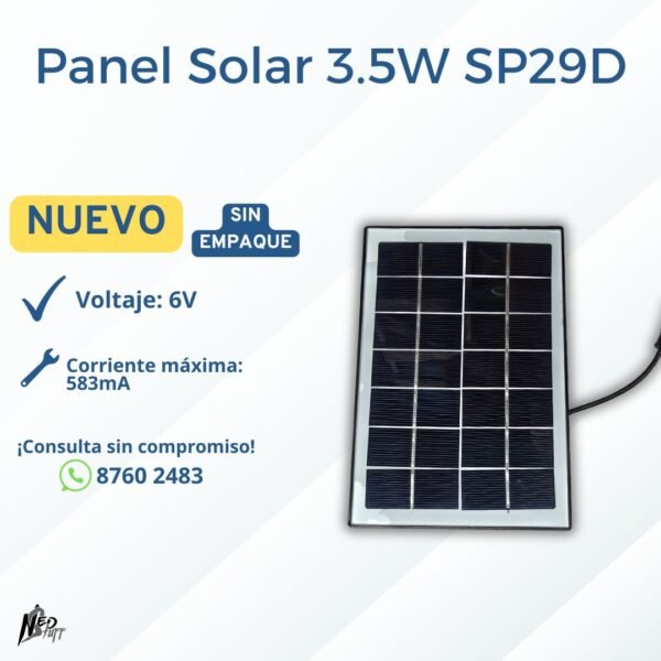 ☀️ Panel Solar 3.5W (6V/583mA) | ¡Ideal para Proyectos y Carga DIY! | Grado B ☀️