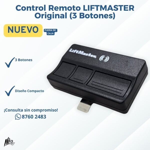 2 🛡️ Control Remoto LIFTMASTER Original (3 Botones) | Para Portón Eléctrico | Grado A 🛡️
