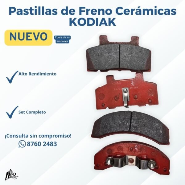 🛑 Pastillas de Freno Cerámicas KODIAK | ¡Set de Alto Rendimiento! | Grado A 🛑
