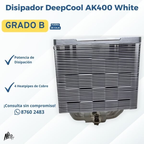 🔥 Disipador DeepCool AK400 White | Alto Rendimiento 220W | Grado B 🔥
