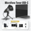 🎙️ Micrófono TONOR Condenser USB-C | ¡Kit Streaming, Gaming y Podcast! | Grado A 🎙️