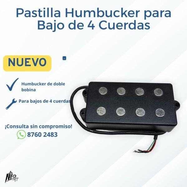 LIQ148 🎸 Pastilla Humbucker para Bajo de 4 Cuerdas | ¡Sonido Potente y Claro! | Grado A ✨