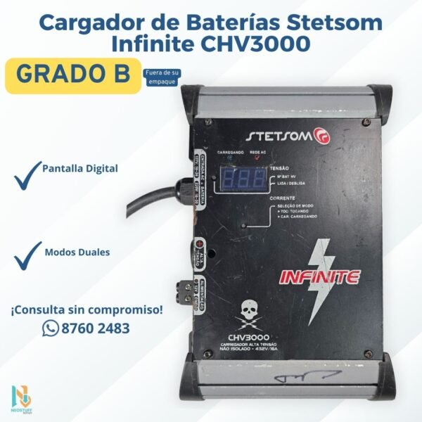 ⚡ Cargador de Baterías Stetsom Infinite CHV3000 | Alta Tensión | Grado B 🔋