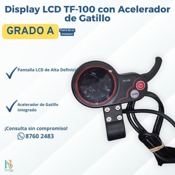 2 🛴 Display LCD TF-100 con Acelerador de Gatillo | 36V | ¡Nuevo! ✨