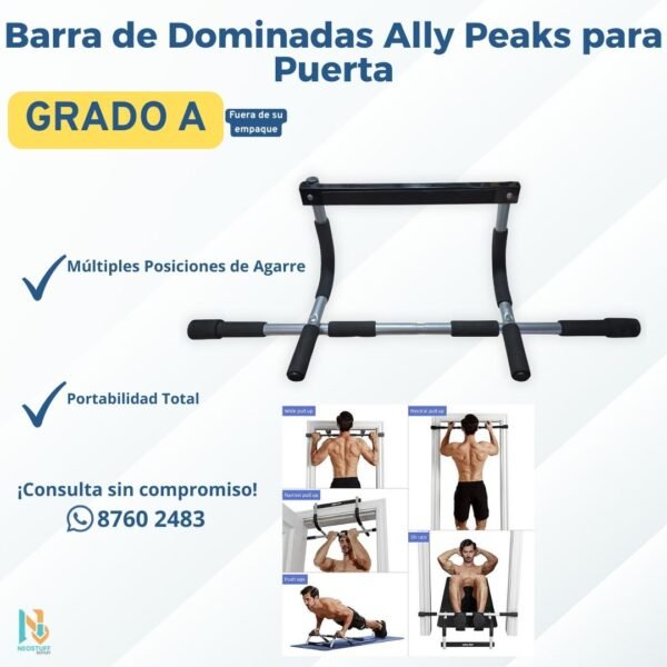 🏋️ Barra de Dominadas Ally Peaks para Puerta | Acero Reforzado | ¡Nueva! ✨