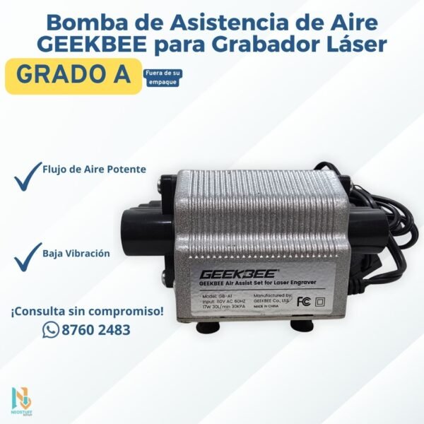2 🌬️ Bomba de Asistencia de Aire GEEKBEE para Grabador Láser | Modelo GB-A1 | ¡Nueva! ✨