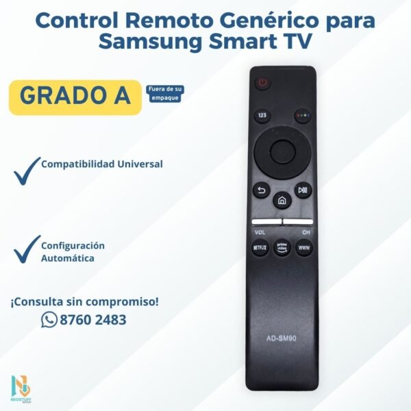2 📺 Control Remoto Genérico para Samsung Smart TV | Acceso Directo | ¡Nuevo! ✨