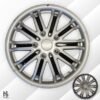 6 🏁 Set de 5 Copas para Aros de 20" | Estilo Deportivo Plata/Negro | Grado B 🚗