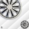 8 🏁 Set de 5 Copas para Aros de 20" | Estilo Deportivo Plata/Negro | Grado B 🚗