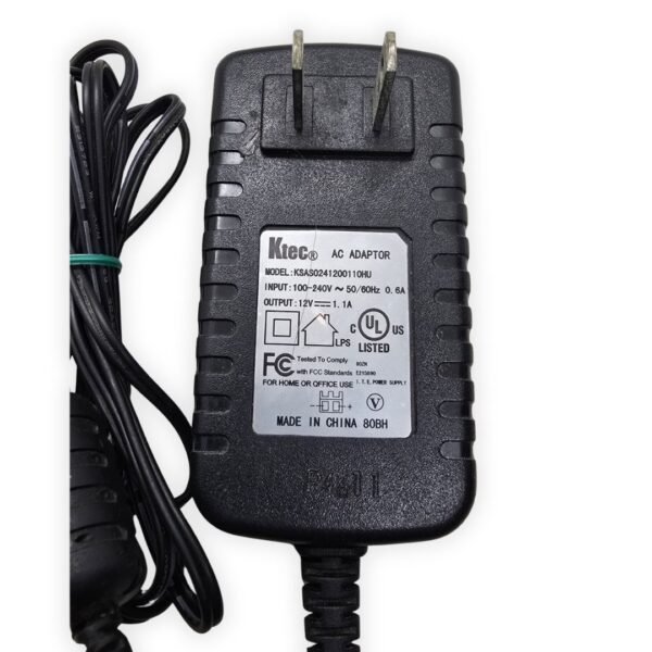 🔌 Adaptador de Corriente Ktec 12V 1.1A - Conector Especial 2 Pines 🔌
