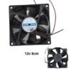 Ventilador para DIY y Electrónica 12V -  8cm /  80mm