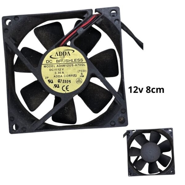 Ventilador para DIY y Electrónica 12V -  8cm /  80mm
