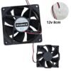 Ventilador para DIY y Electrónica 12V -  8cm /  80mm