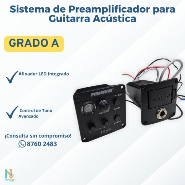 2 Sistema de Preamplificador para Guitarra Acústica Fishman Isys+