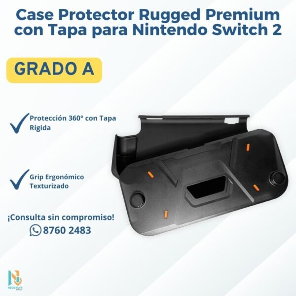 Case Protector Rugged Premium con Tapa para Nintendo Switch 2