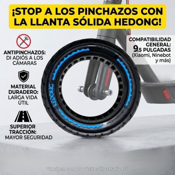 3 Llanta Sólida Nedong 9.5x2.5 Para Scooter Eléctrico