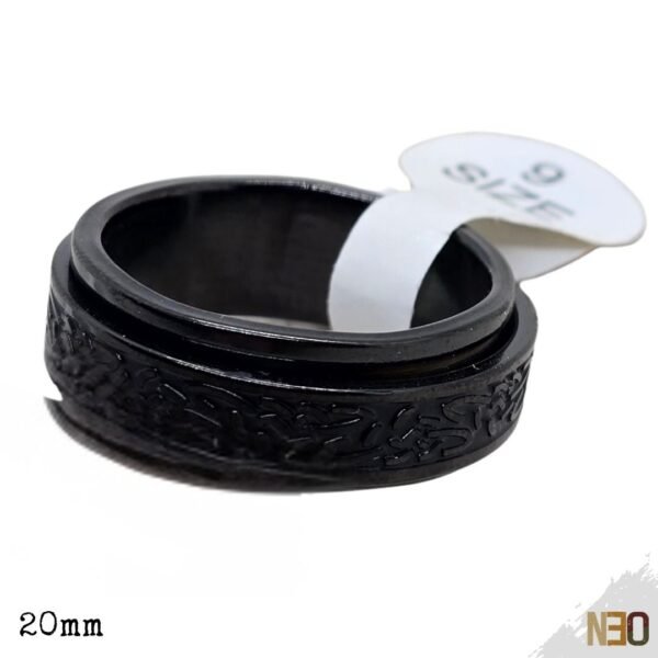 Anillo Giratorio Antiestrés - Acero Inoxidable Black & Steel 20mm