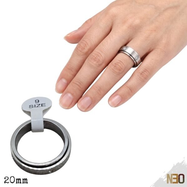 Anillo Giratorio Antiestrés - Acero Inoxidable Black & Steel 20mm