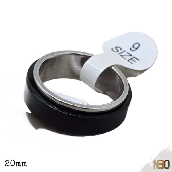 Anillo Giratorio Antiestrés - Acero Inoxidable Black & Steel 20mm