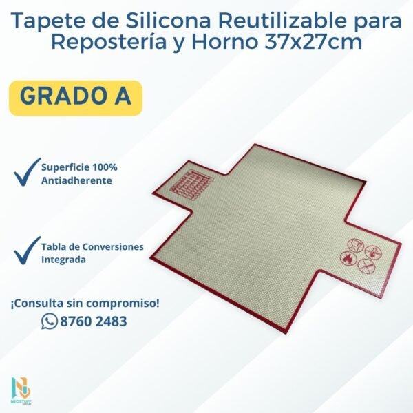 Tapete de Silicona Reutilizable para Repostería y Horno 37x27cm