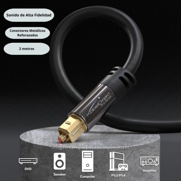 Cable Óptico Audio Digital TOSLINK KabelDirekt 2M Premium