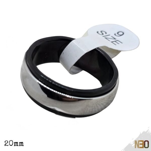 Anillo Giratorio Antiestrés - Acero Inoxidable Black & Steel 20mm