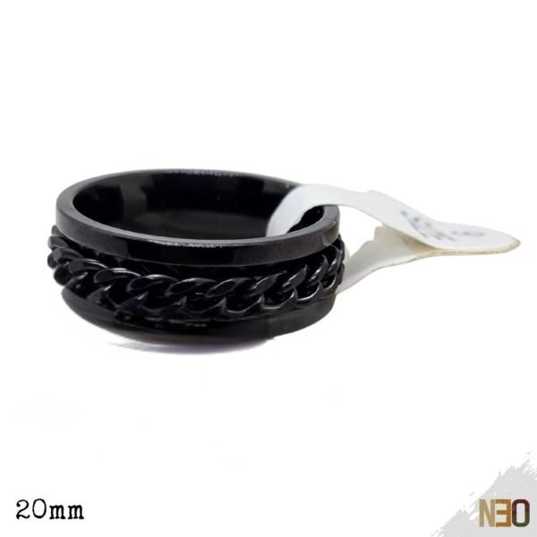 Anillo Giratorio Antiestrés - Acero Inoxidable Black & Steel 20mm