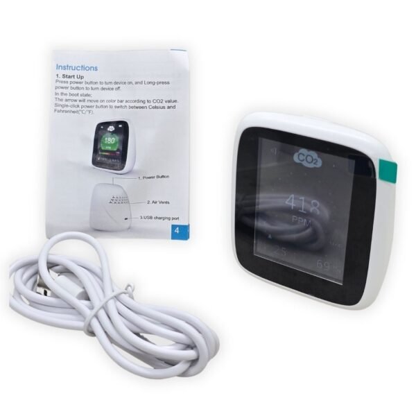 8 Monitor Medidor de Calidad de Aire y CO2 Digital
