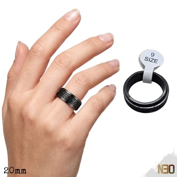 Anillo Giratorio Antiestrés - Acero Inoxidable Black & Steel 20mm