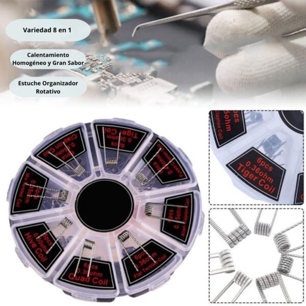 3 Kit de Resistencias Prefabricadas Rayley 8 en 1 (48 Piezas) para RDA / RTA / RDTA