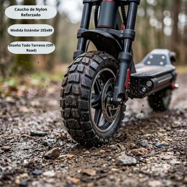 Llanta Off-Road TUOVT 255x80 para Scooter Eléctrico (10 Pulgadas)