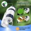 Mini Microscopio Portátil de Bolsillo BEBANG con Luz LED Aumento 60x-120x