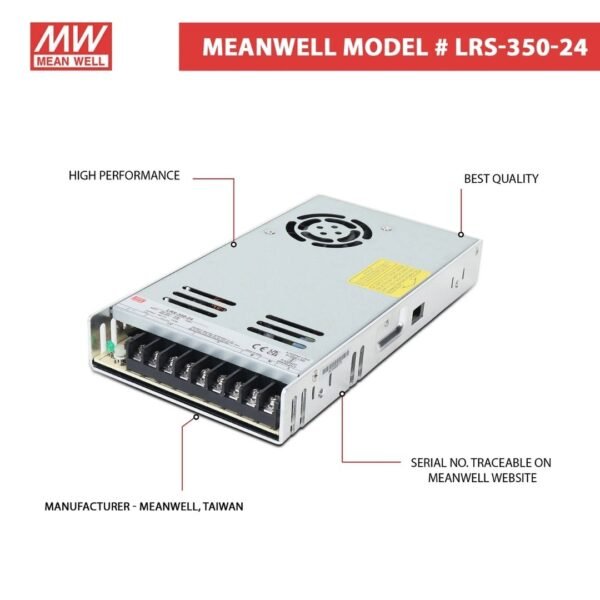 4 Fuente de Poder Conmutada 24V 14.6A 350W LRS-350-24 Original