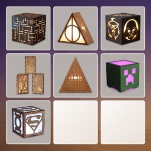 Lampara de madera corte laser