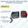 Batería de Litio 20V 4000mAh MZK ET-D1811 con Cargador Rápido 2.2A para Herramientas Inalámbricas