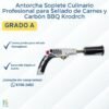 2 Antorcha Soplete Culinario Profesional para Sellado de Carnes y Carbón BBQ Krodrch